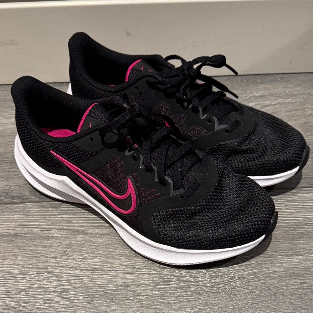 Nike Women's Downshifter Black and Pink Athletic Shoes